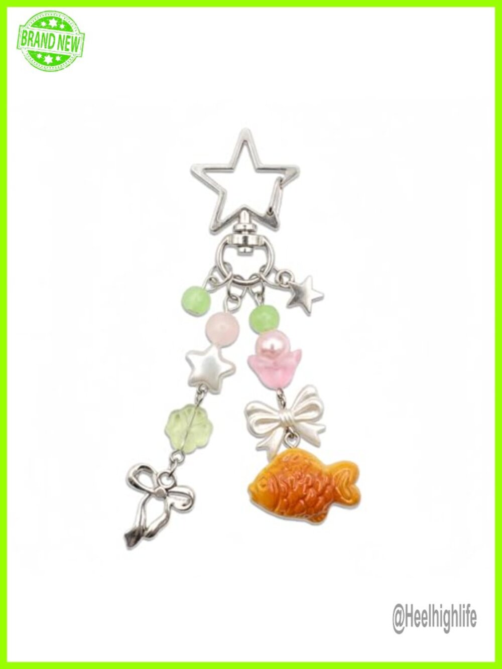 Kawaii Japanese Fish Keychain Charm Beaded Purse Phone Accessory